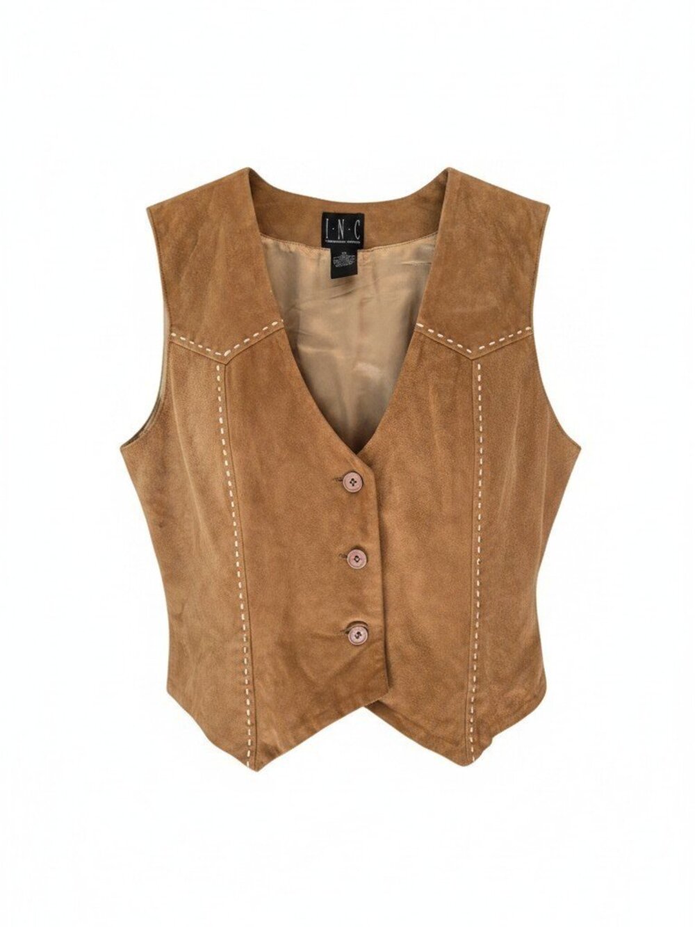 INC International Concepts Suede Vest Size 14